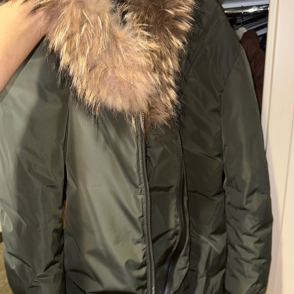 Mackage Adali Down Coat with Natural Fur (Olive Green) - Picture 7 of 7